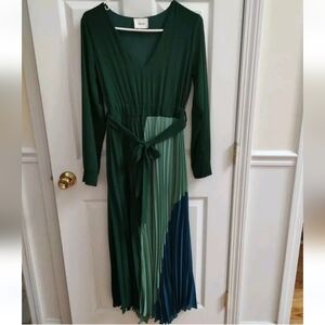 Dixie Dress Color Block Maxi Dress Pleated Dress Size S